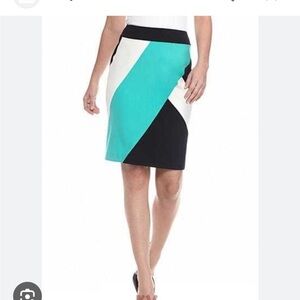 NWT Nine West Seagreen Combo Colorblock Pencil Skirt Size 16 Spring Melody NEW